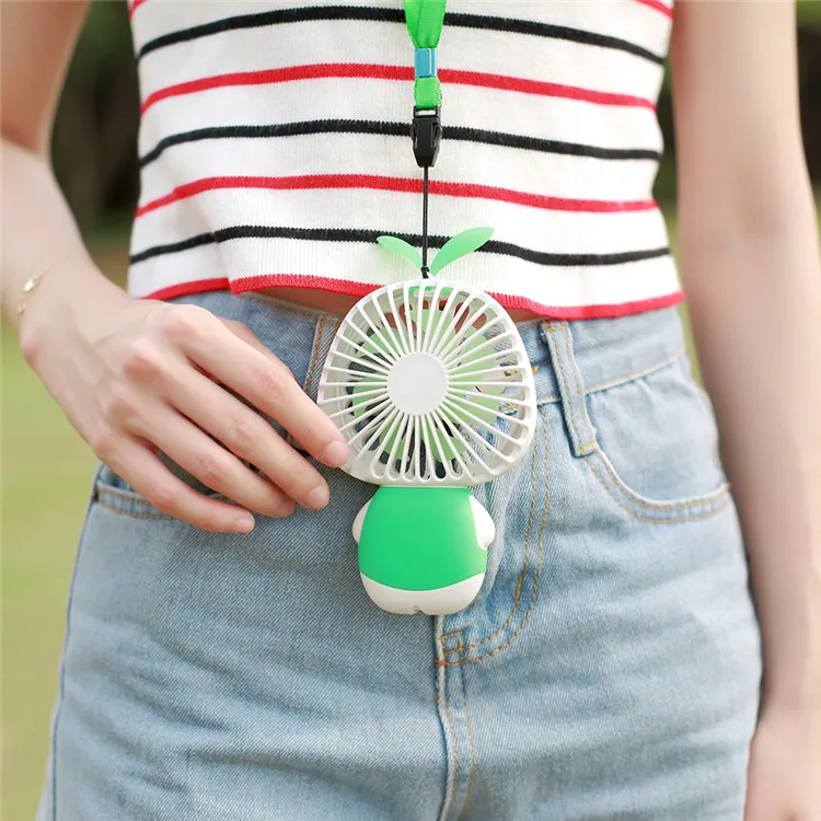 Hot Sale USB Rechargeable Portable Handheld Cartoon Mini Fan With LED Colorful Night Light