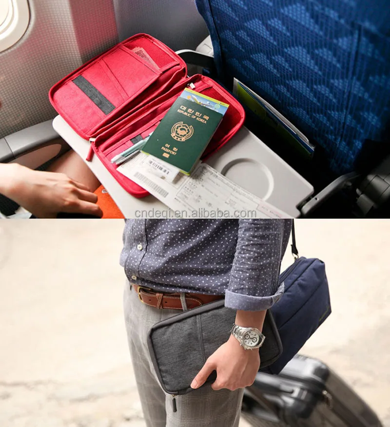 Fancy 300D RFID Blocking Travel  Document Passport Organizer Bag Credit Card Holder Wallet