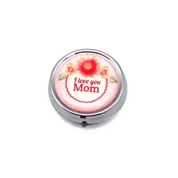 Wholesale custom round cute decorative acrylic mini metal pillbox/pill box