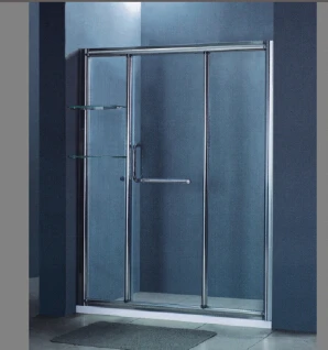 Kmry Shower Screen Aluminum Frame Bathroom 4 Panel Sliding Door