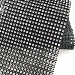 va012 wholesale SS6 30rows plastic crystal mesh trim rhinestone mesh plastic for decoration