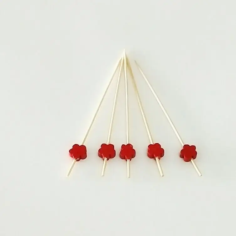 Одноразовые шарики в форме сердца из бамбука для барбекю коктейлей вечеринок