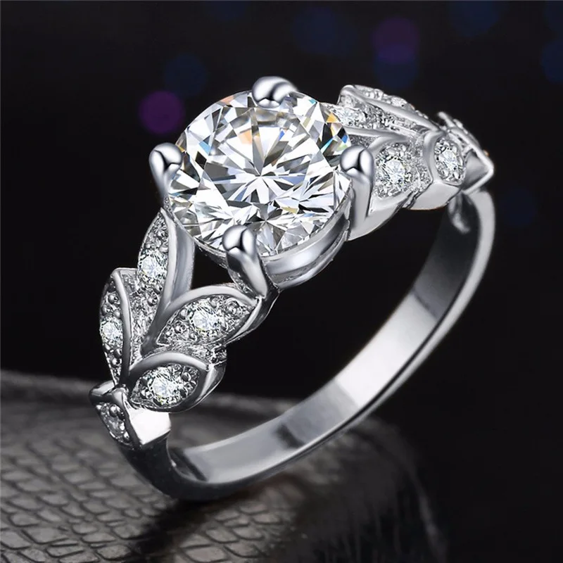 
OBE New arrival Factory direct sale free shipping engagement rhodium plated zircon stone wed ring 