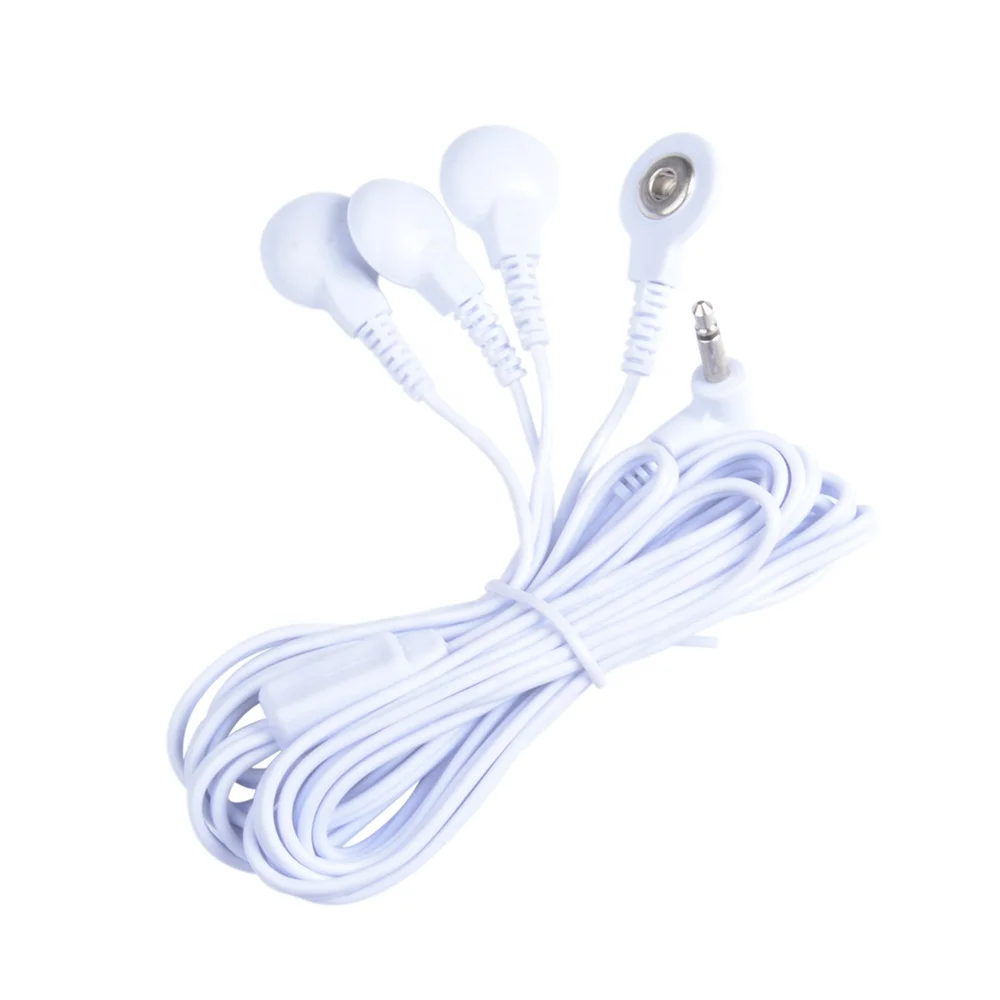 Konmed TENS Unit  4  in 1 snap Electrode TENS lead wire/cables with DC2.5MM 3.5MM RCA plug for TENS massage