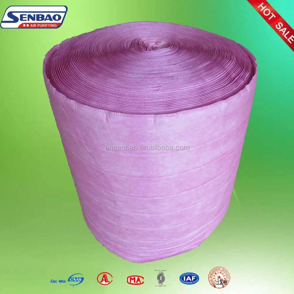 Synthetic Fiber F5 F6 F7 F8 Roll Pad , Paint Arrestor Filter Media