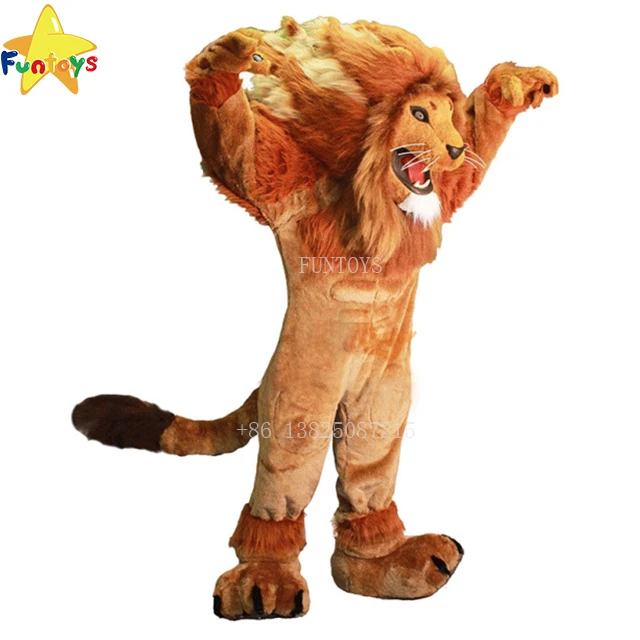 Funtoys CE Fire Lion Fursuit Mascot Costumes Christmas Halloween Fancy Dress For Adults