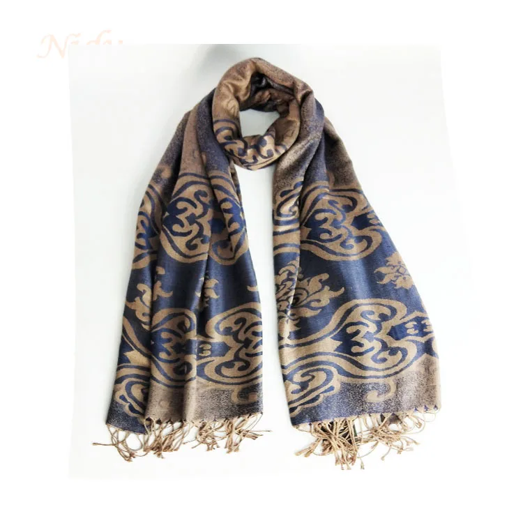 Factory promotional jacquard floral pashmina scarf cheap shalws women low MOQ