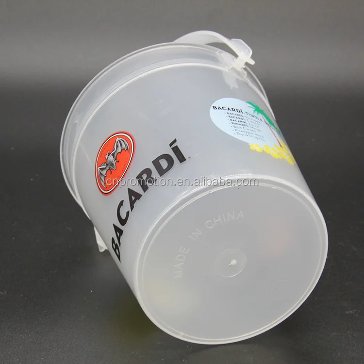 Custom logo Plastic Cocktail Pails Ideas 32oz Reusable Punch Bowls Ice Smoothie Bucket for Drinks