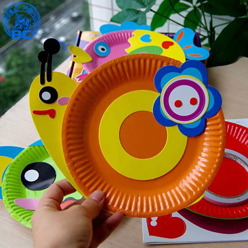 
Factory supplies interesting creative handmade art cartoon paper sticker plate for kids DIY 