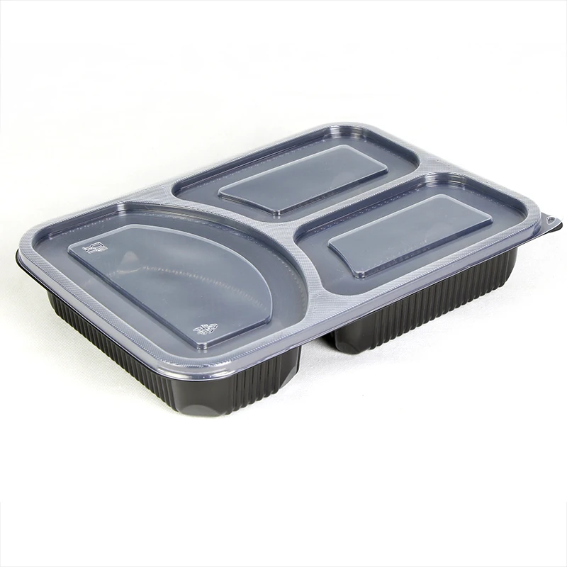 BPA Free Food Grade 3 Compartment Disposable Food Container Bento Lunch Box