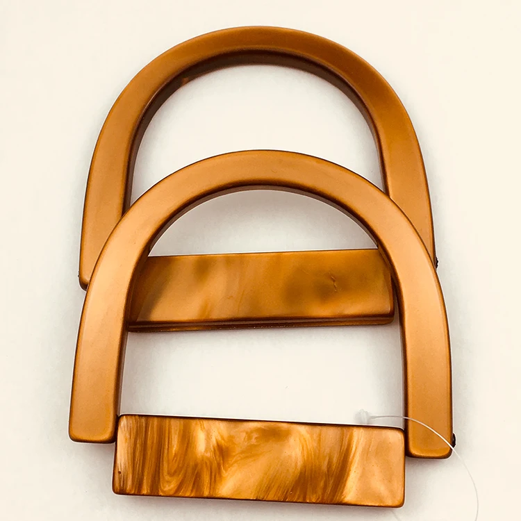 
wholesale high quality D shape 12.5cm purse handle for handbag acrylic lady bag handle 