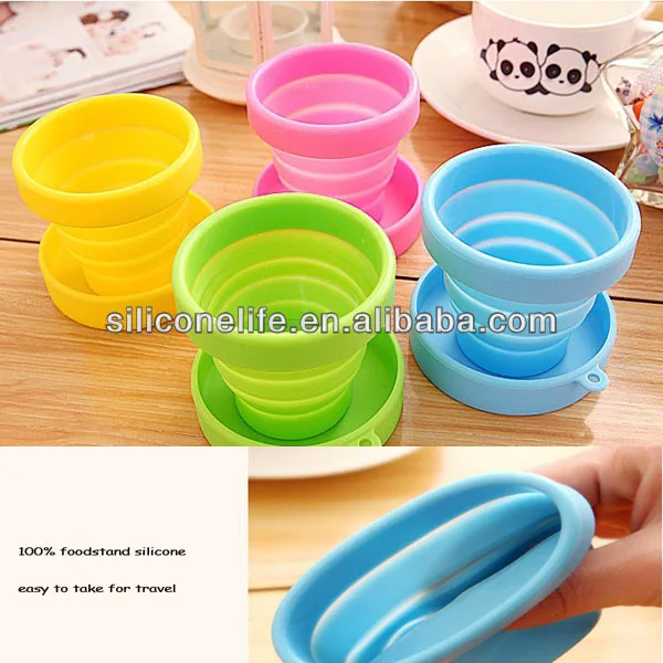 Hot! Travel taking cup collapsible silicone cup silicone folding cup