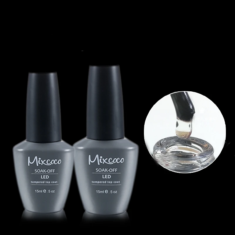 Mixcoco Nails supplies Salon esmalte em en de Professional salon Products no wipe Tempered Top Coat  base gel UV Gel Polish