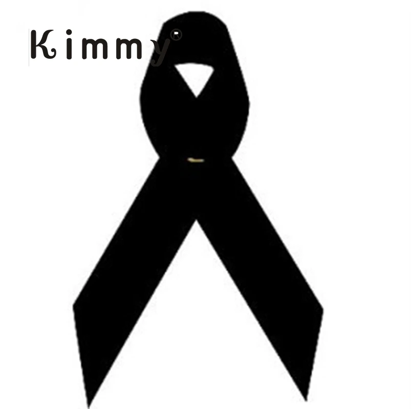 Black Funeral / Memorial ribbons with pin  Brooch