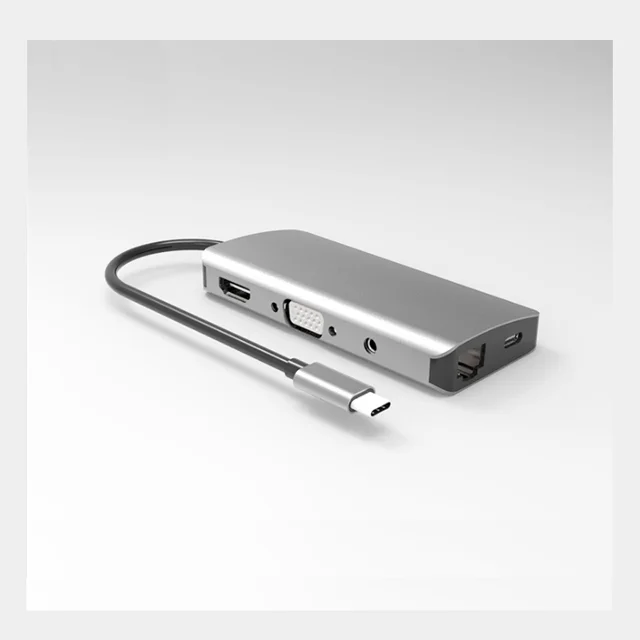 
9 in 1 Aluminum alloy usb c to ethernet metal adapter hub 