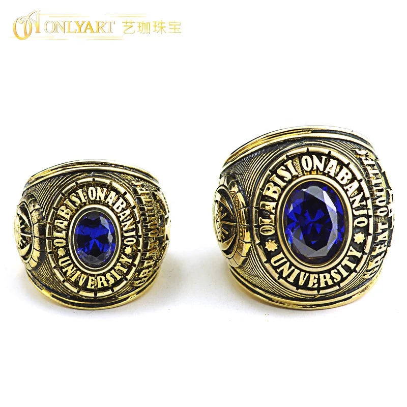 antique 18K gold Plated Graduation 3D printer custom Champion ring design football ring sports championship ring for Sports Team