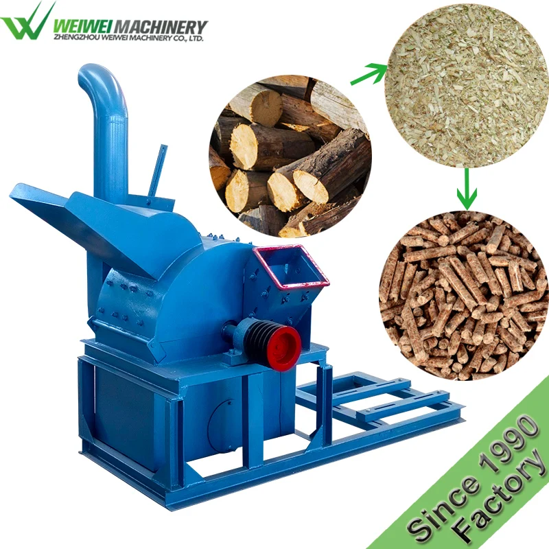Weiwei 30 years manufacturer grinding wood shredding chips sawdust sawmills waste wood recycling material machine