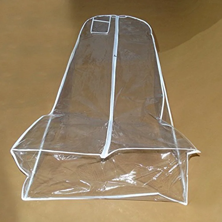 
PVC Wedding Dress Gown Cover Breathable Waterproof Transparent Clothes Cover Travel Packaging Storage Clear Garment Bag 