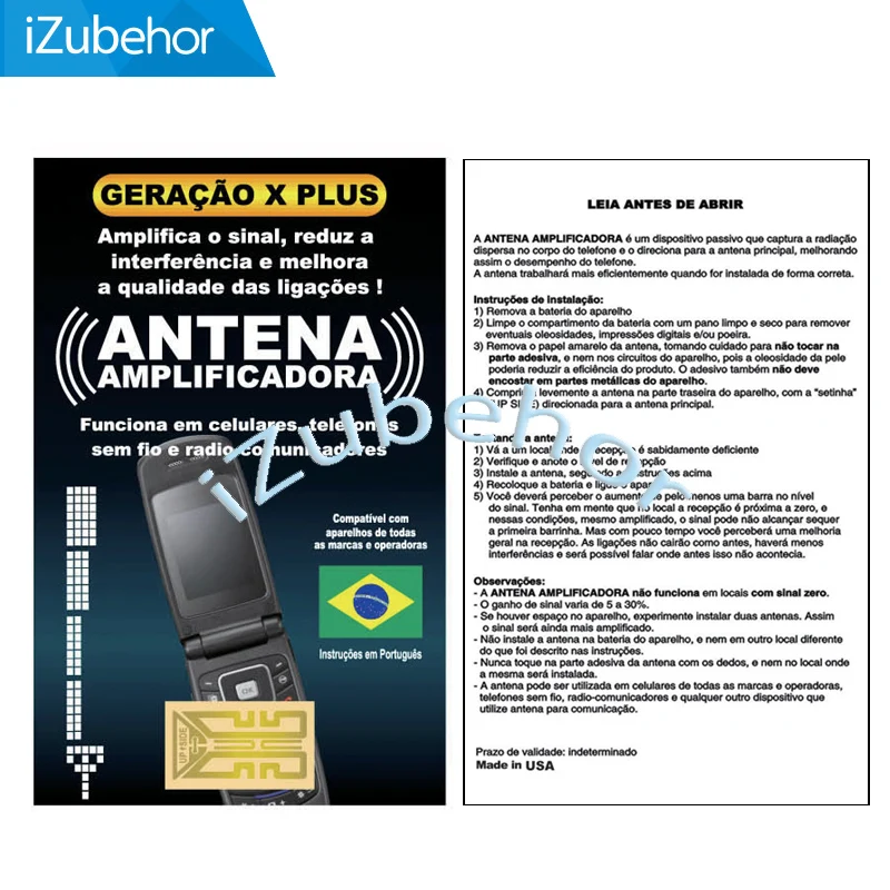 
New Shiny Cell phones antenna booster amplifier signal sticker generation X Plus X-Plus in Portuguese packing 100pcs/lot 