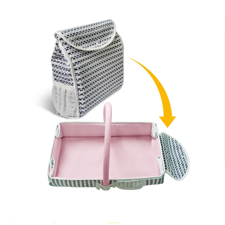 Folding Mummy Bag Backpack Baby Travel Baby Diaper Bag And Bed 2 In 1 With Bed For Newborn