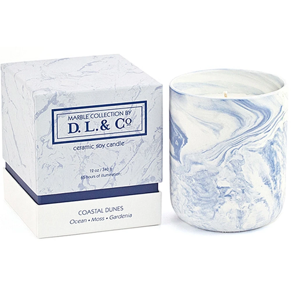 CERAMIC MARBLED JAR CANDLE