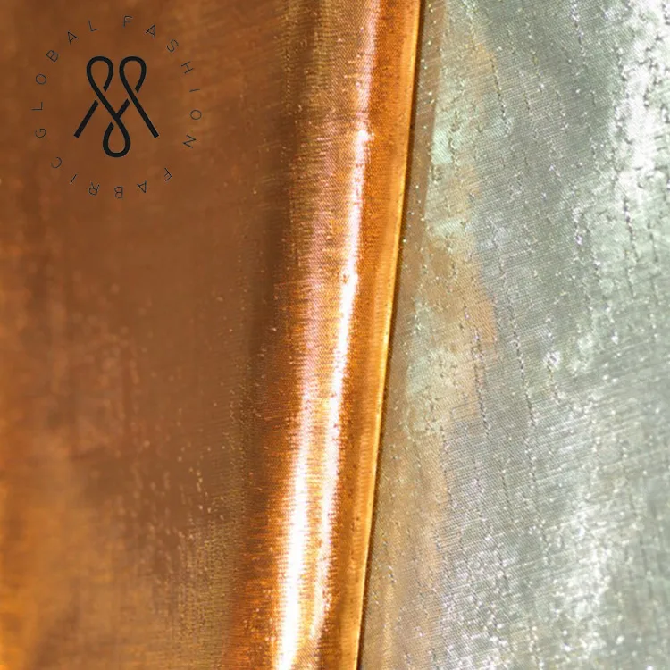 
China Manufacturer 100% Polyester Christmas Gold Tissue Lame Fabric 