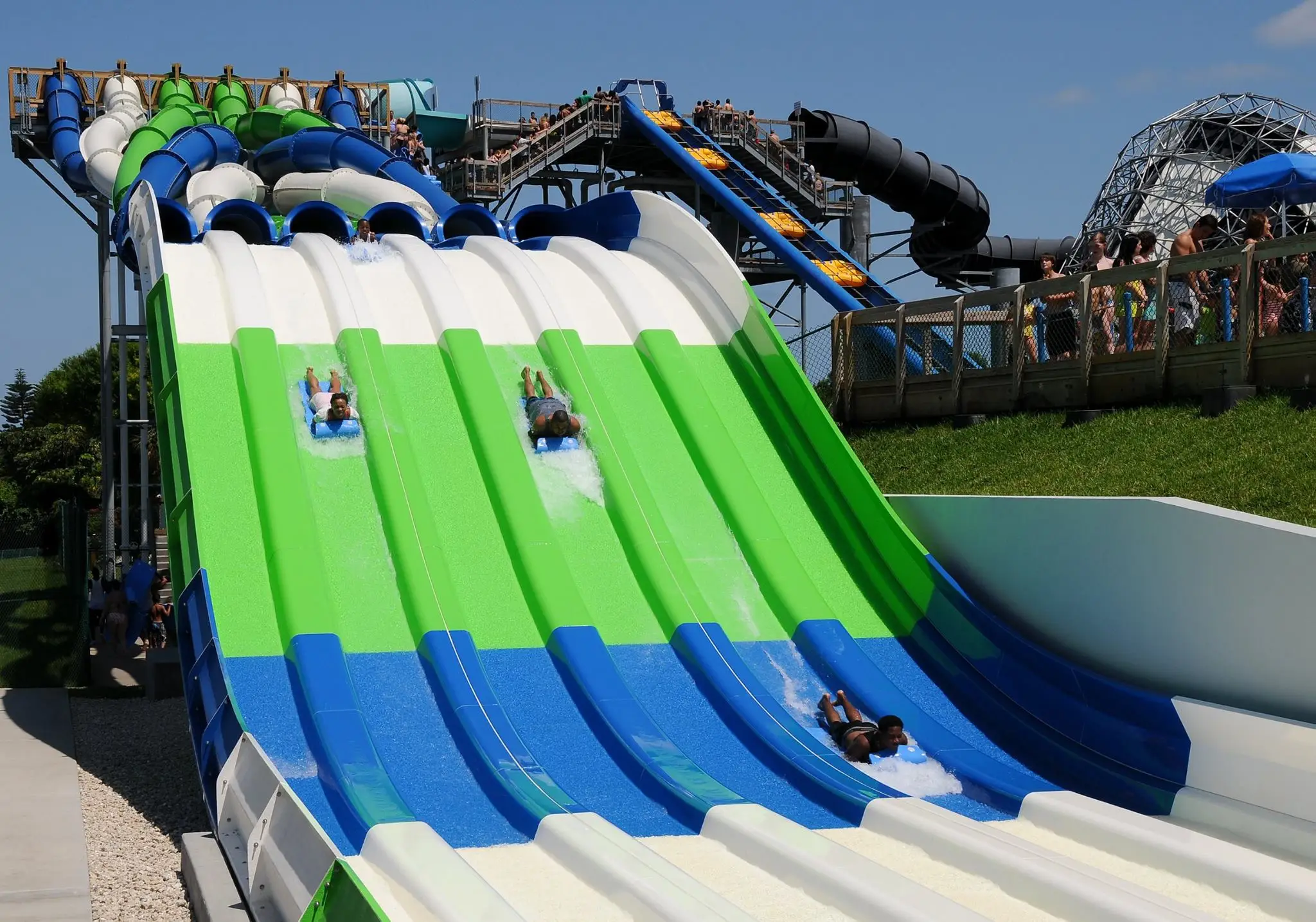 Fiberglass Large Water Slides Used Swimming Pool Slide for Sale Outdoor Playground Water Park Free Fall Kids & Adult Body Slide