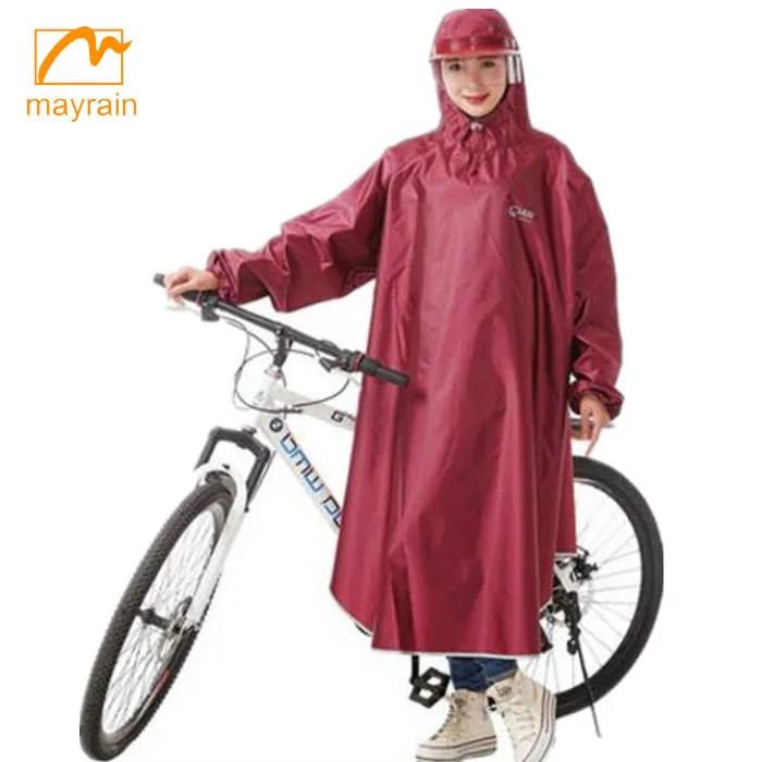 Waterproof Polyester Outdoor Riding Rain Poncho Bike Bicycle Durable Country Style Travel Gear One Pocket Logo One Size Fits All