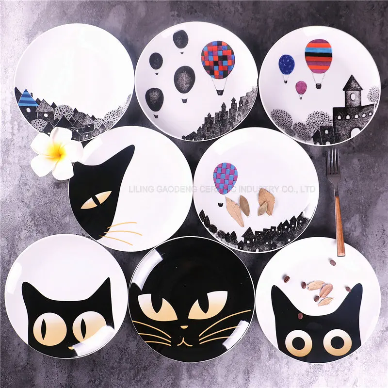 Поставка 6/7/8/9/10/11 дюймов набор керамических тарелок для ужина тарелки вечеринок ресторанов животных