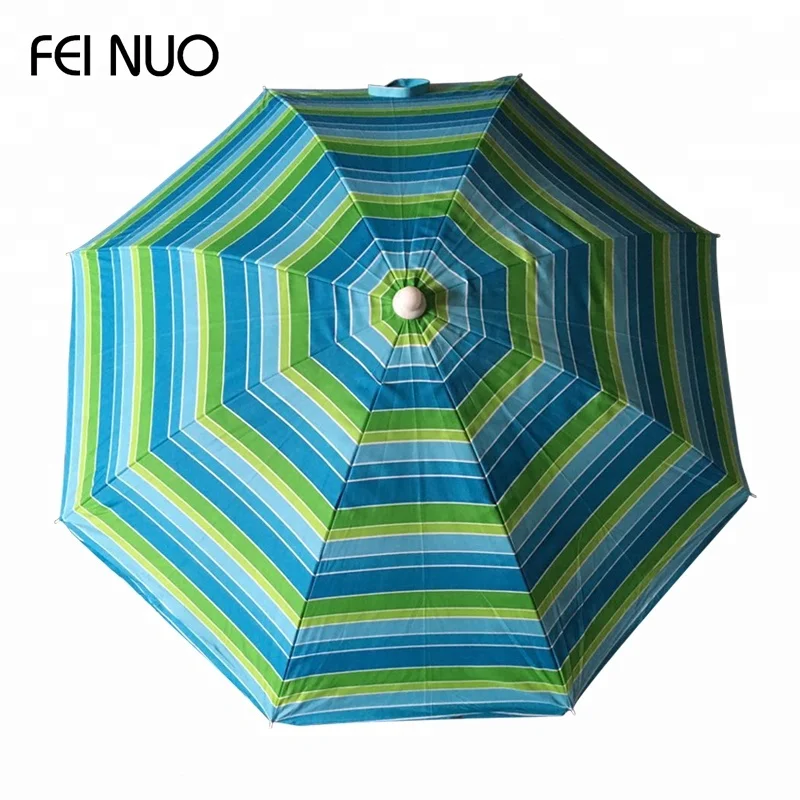 Китай, оптовая продажа, дешевый большой пляжный Складной Ветрозащитный Зонт с принтом в полоску с серебряным покрытием