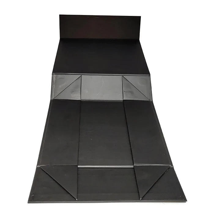 Custom matte black paper 2mm thickness cardboard large folding rigid magnetic closure gift watch packaging belt box