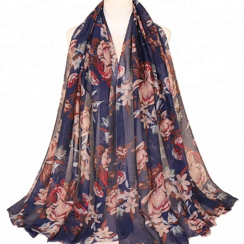 Wholesale African 100% Cotton Bali Voile Print Thin Breathable Multipurpose Scarf Shawls Scarves