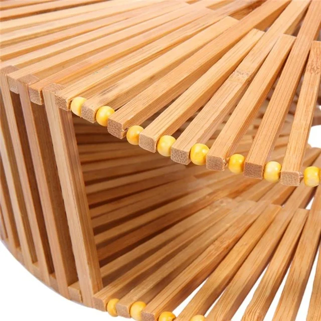 Factory Wholesale  Price Ins Popular Handmade Bamboo Bag Purse Women Fashion Bamboo Tote Bag Ladies Rattan Beach  Clutch Handbag
