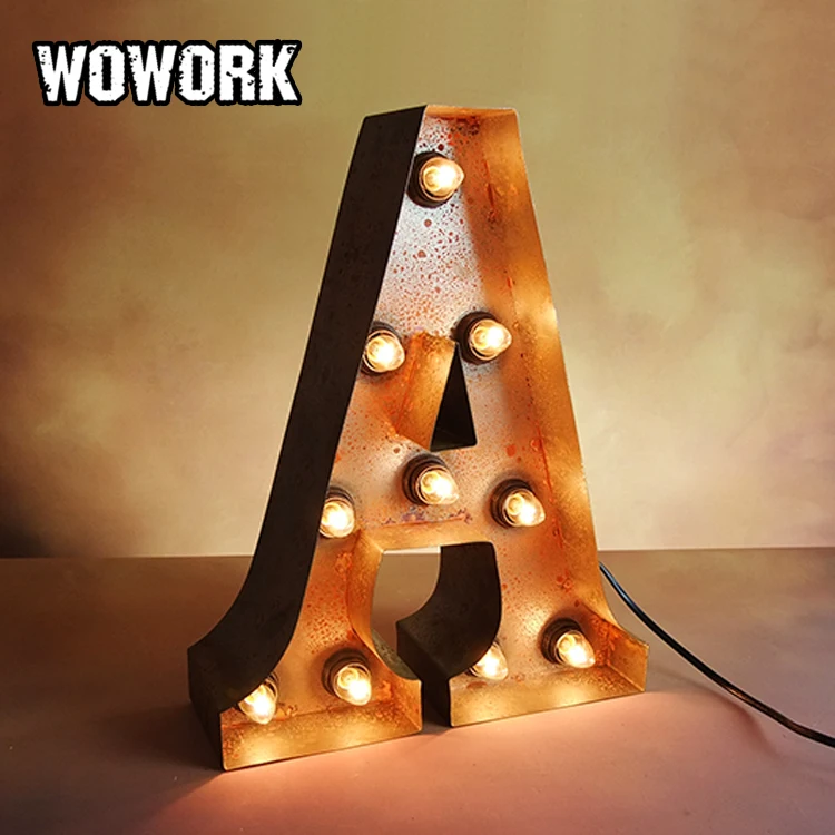 2024 WOWORK amusement electronic colorful letters LED carnival decor light up marquee sign for shop decor