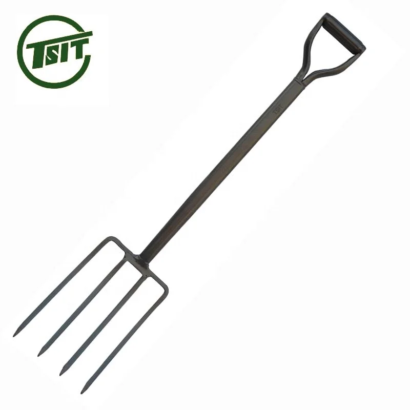 
F107 wooden handle steel garden farming pitch fork 