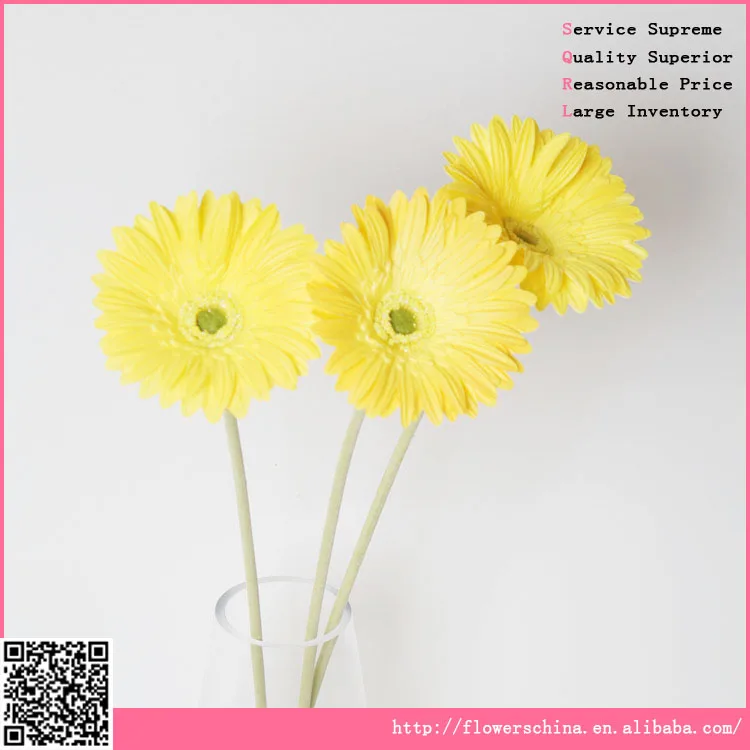 Yellow Gerbera Daisy Artificial Flowers Chief Wreaths
