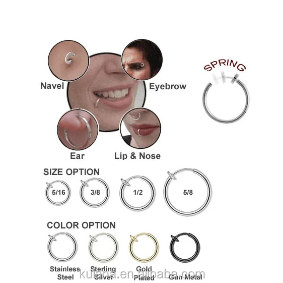 11 mm Wide Spring false Septum Jewelry Stud Nose Piercing