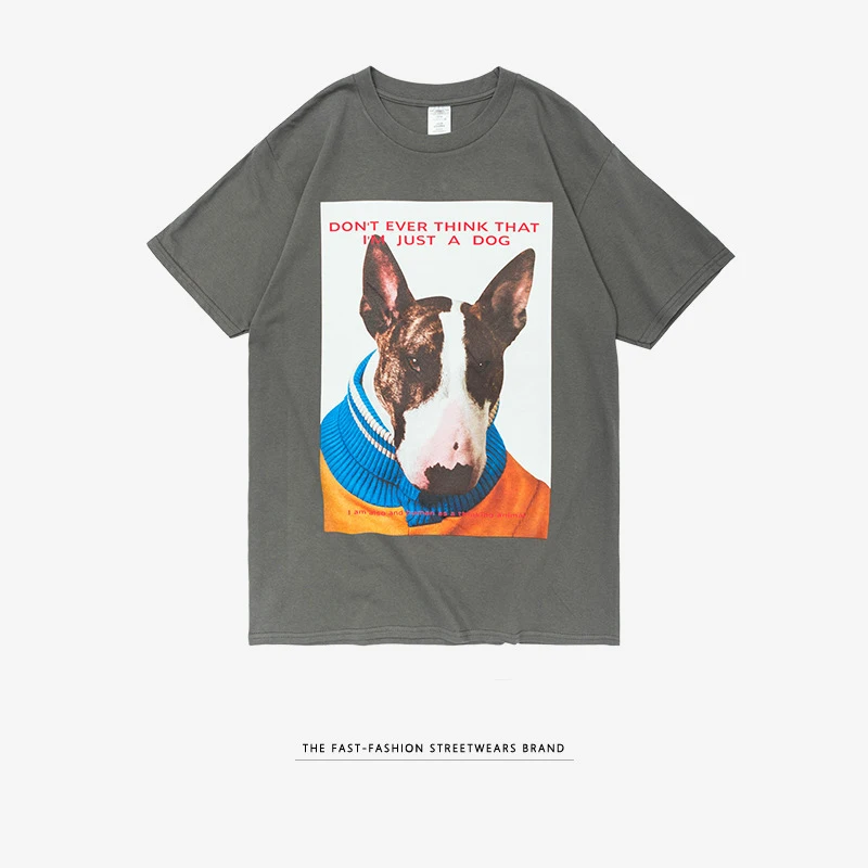 
2021 OEM ODM Custom Cotton Dog Custom Printed Men Slogan T-shirt 