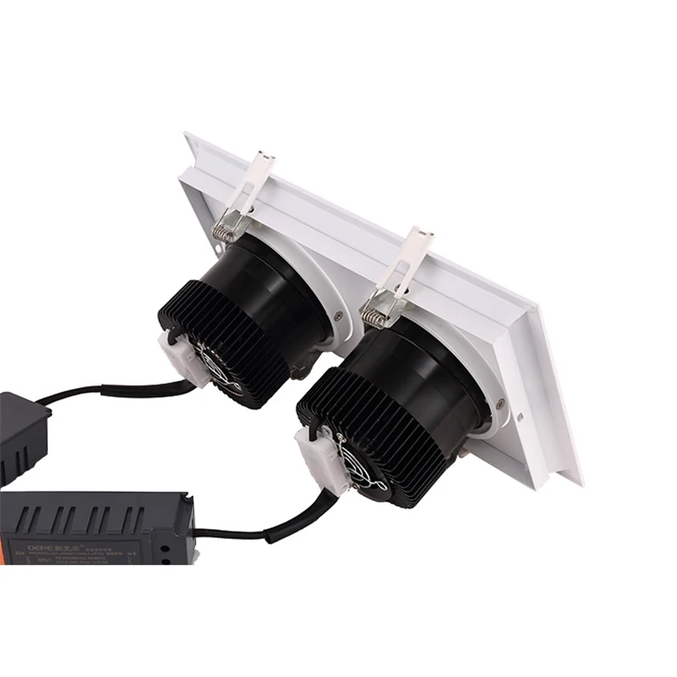 High lumen 2x13w 2x18w 2x26w 18w 26w double head recessed plc downlight 7 8 9 inch square shape retrofit led grille downlight