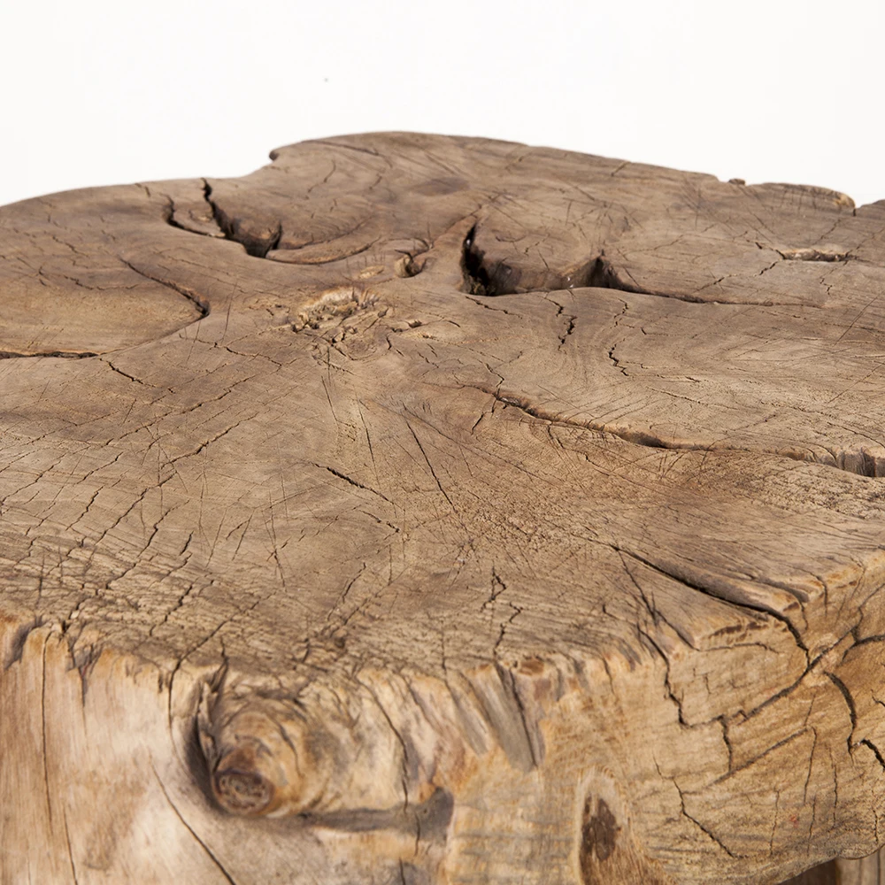 
antique vintage chinese reclaimed wooden design rustic round wood stool 