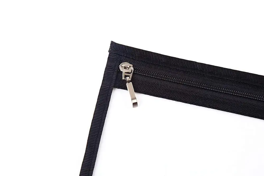 A4 Clear pvc zipper file bag a5 Clear pvc document bag with red zipper B5 pvc envelope bag with card pouch