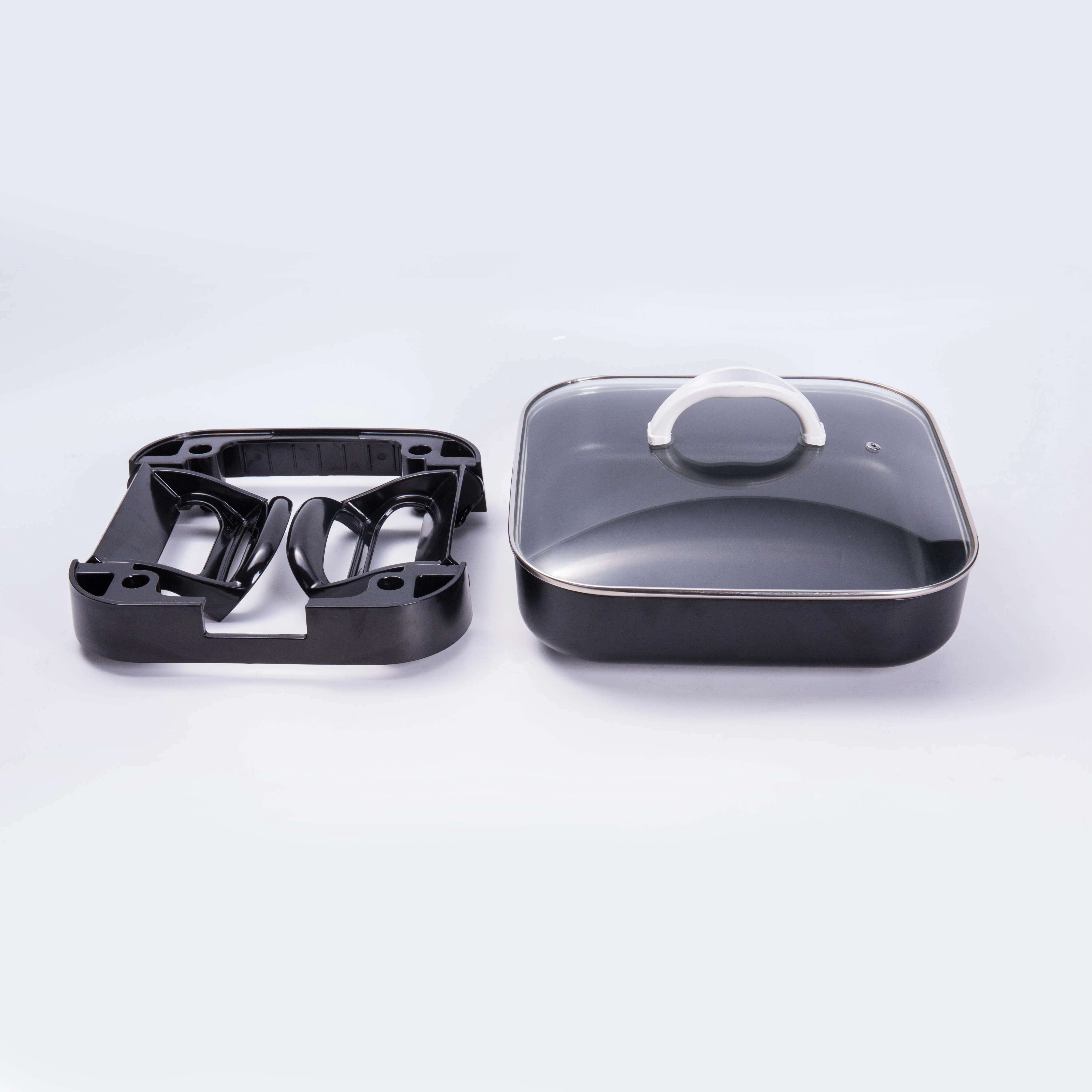 
Black electric frying pan multifunction korean electric skillet with removable adjustable temperature control 