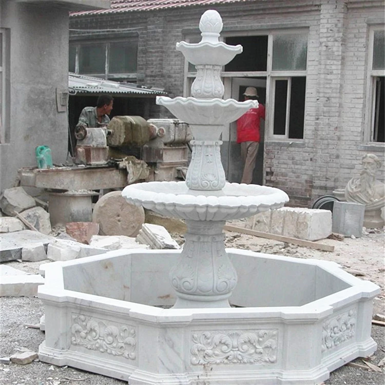 Good Price Outdoor Garden Figure Carving Natural White Marble Water Stone Fountain