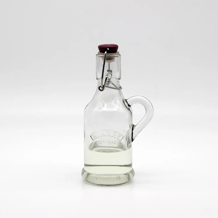
200ml Round Clear Enzyme Glass Bottle With Handle 