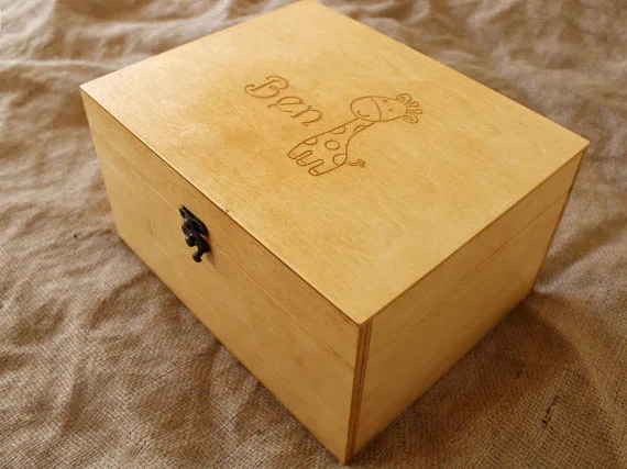 Custom Wood Baby Memory Box, Baby Keepsake Box Gift Box