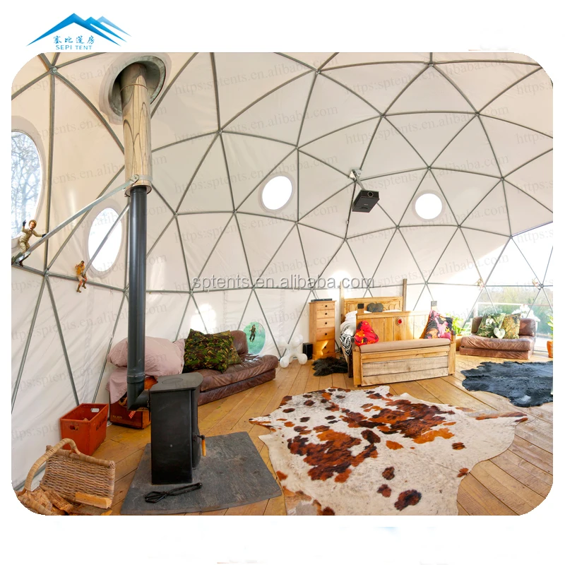 Modern Design Fireproof PVC Coated Tent With Stove Outdoor Event Party Glamping Tent Luxury