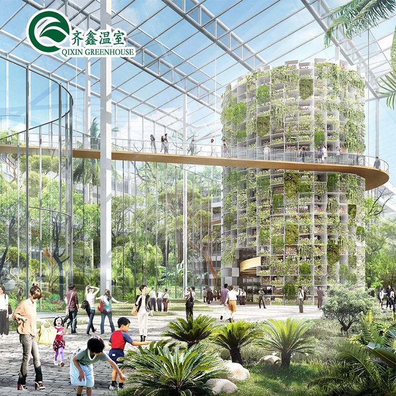 Low cost ecological restaurant glass greenhouse