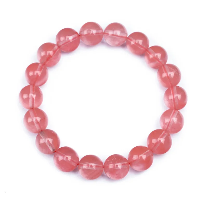 Gemstone cherry quartz beads bracelet pink quartz