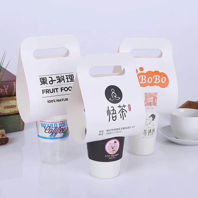 Disposable Take Away Cup Holder Hot Coffee Cardboard Cup Holders Outdoor Table with Cup Holders