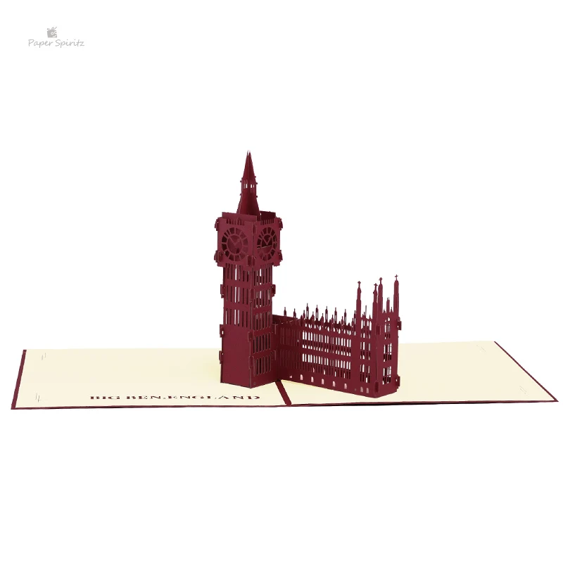 
Big Ben Landmark Building Card 3D Pop Up Travelling Greeting Gift Cards Handmade Creative Kirigami Origami 